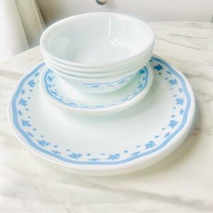 Corelle By Corning Morning Blue 11 Piece Set Vintage 70s VTG
